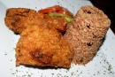 The fried chicken, which struck a beautiful balance between tender and crispy, paired perfectly with rice and peas and vegetables. 