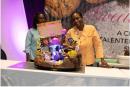 Camille Flimn, sugar artist and owner of Cake Couture Ja, with her winning treasure chest at the Battle of the Giants competition. 