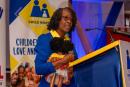 Dr Pauline Mullings announcing her departure as chairman of the National Child Month Committee on Thursday during the launch for Child Month 2024 at the Lecture Hall of the Institute of Jamaica in downtown Kingston.

