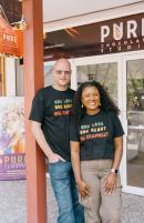 Husband and wife duo and owners of Pure Chocolate, Wouter and Renae Tjeertes.